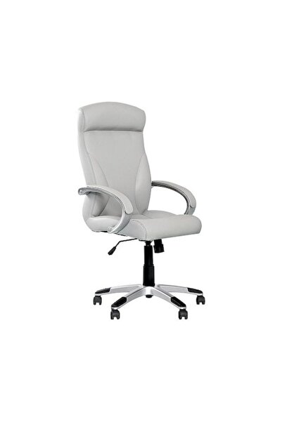 Ergonica Scaun directorial MEVA, alb, piele ecologică