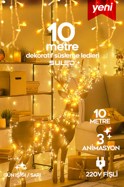 SULED 10 Metre Modlu Ambiyans İç & Dış Mekan Süsleme Işığı 220V Bahçe Ev Led Işık