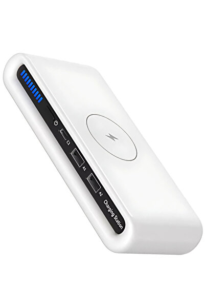 SDEPOT Stație de încărcare wireless, cu 3 porturi USB, încărcare rapidă, 15W,...