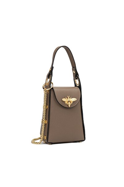 Posete Fagaras Lia Leather Purse - Brown, 1 Compartment, Adjustable Strap max...