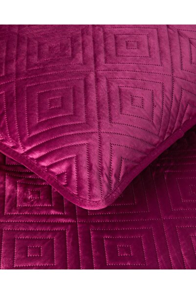 English Home Diamant Velvet Single Bedspread 160X220 cm Fuchsia