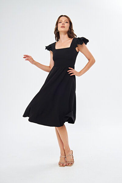 WOMAN VISION Midikleid mit eckigem Ausschnitt