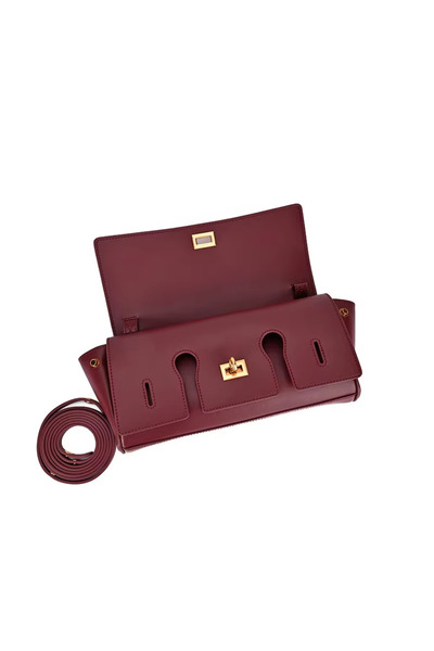 Birs Atelier Bobo Genuine Leather Clutch Bag with Long Strap