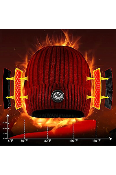 zola Heated hat with battery included, 10W, 5000 mAh, 3 heating levels, cable, polyester