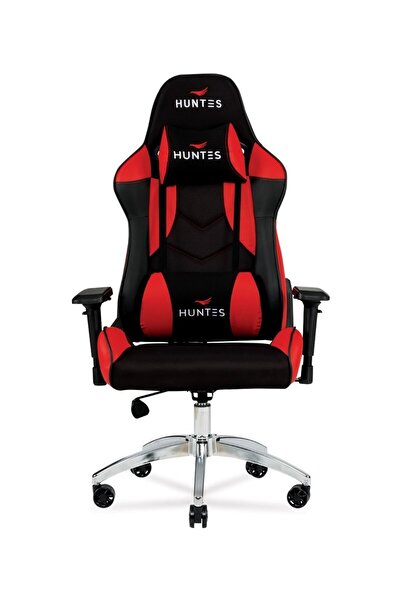Huntes Metal Ayak Oyuncu Koltuğu Kırmızı-Siyah Yayıncı Sandalyesi