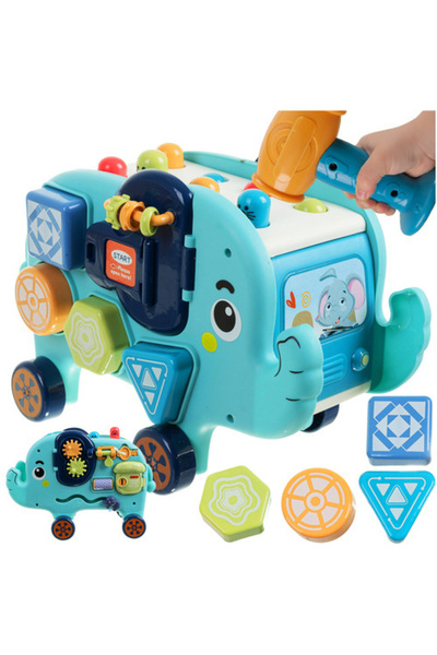 zola Interactive elephant toy, for development, PP plastic, 18.7 x 26 x 14.6 cm, multicolor