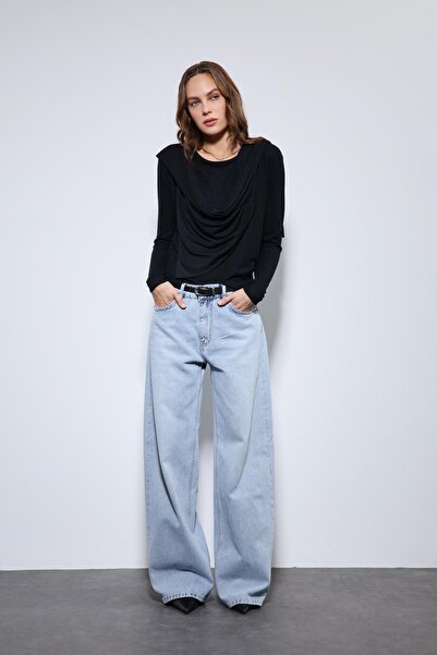 Antioch Black Draped Ball with Shawl Detail