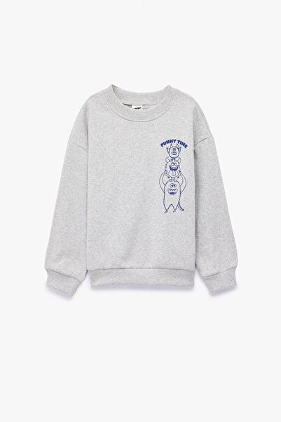 Koton سويت شيرت بيبي بوي مونستر مطبوع بأكمام طويلة وياقة دائرية