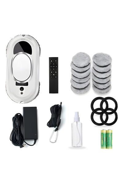 KESNUP Autonomous smart robot for cleaning windows, remote control, with washable microfiber cloths, White