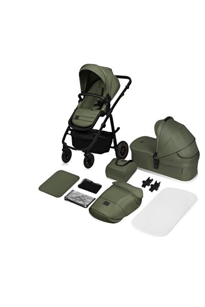 Lİonelo Amber Plus 3in1 Stroller, Beige ADAC shell, 3D, up to 22kg, Green