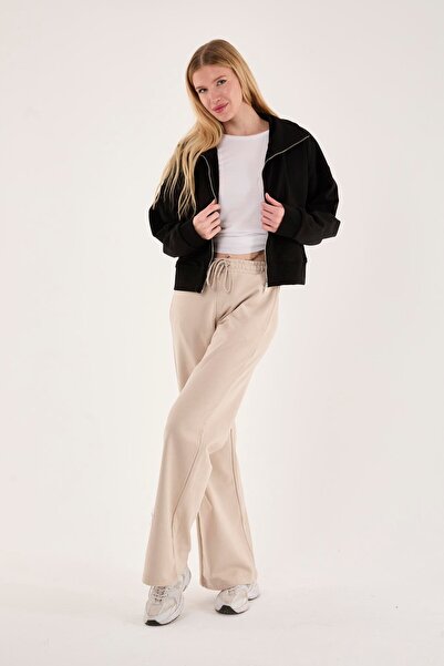 Store 100% Cotton Full Zip Women's Sweatshirt + Pants Combination (2 Pieces)