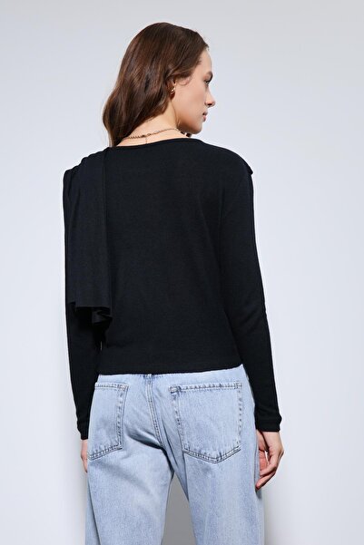 Antioch Black Draped Ball with Shawl Detail