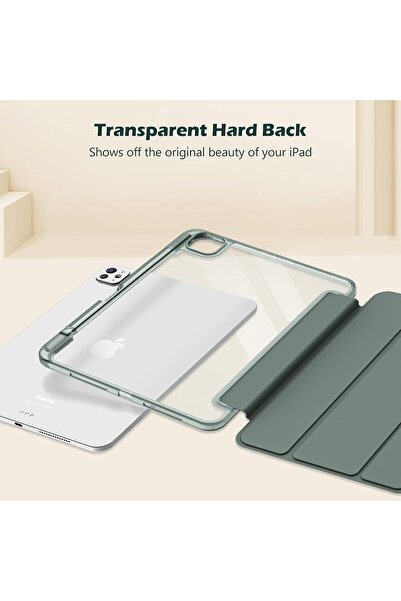 PROCASE حافظة لجهاز iPad Pro مقاس 13 بوصة (M5/M4 2025/2024) مع حامل قلم، خلفية شفافة - أخضر زيتوني