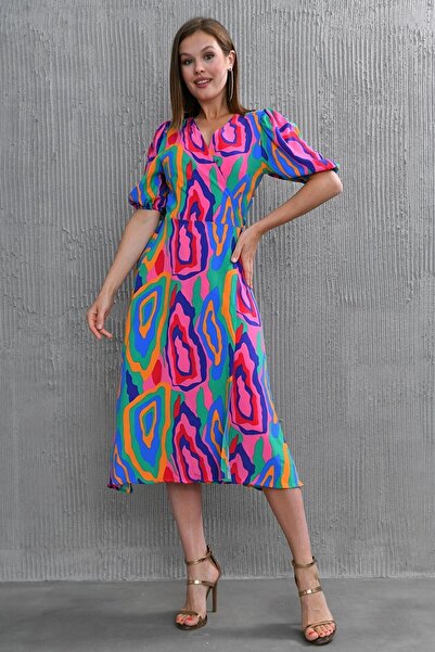 WOMAN VISION Wickelkleid in Midi-Länge