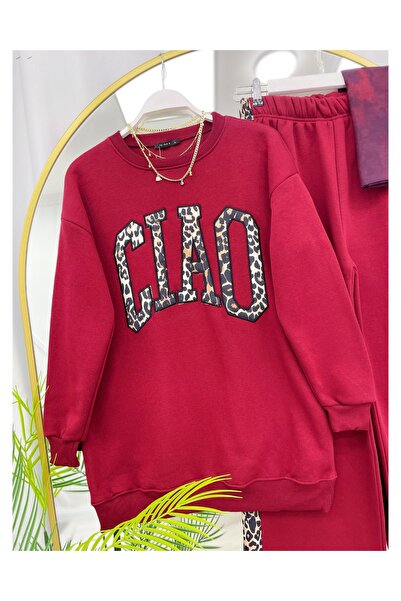 YEDİLALE Ciao Three-Ply Leopard Detail Double Set