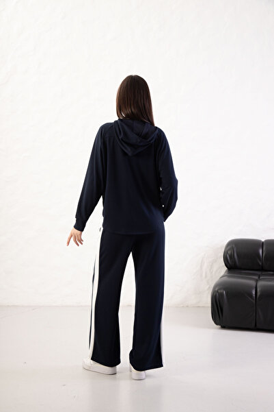 YusGos Women's Comfortable Fit Long Sleeve Zippered Modal Fabric Pocketed Hooded Sweatsuit Top Cardigan