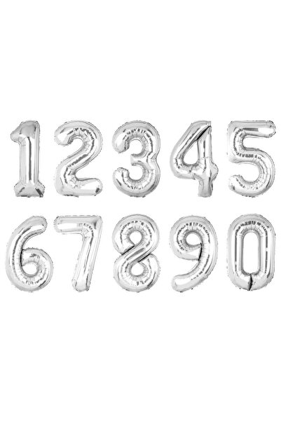 Led Mum بالون هيليوم فضي رقم 9 مقاس 102 سم