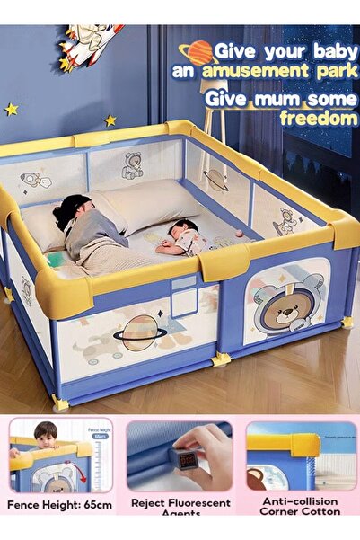 Generic Toddler Stainless Steer Pipe Foldable Safe Baby Safety Playpen Barriers with Balls Baby Play Fence