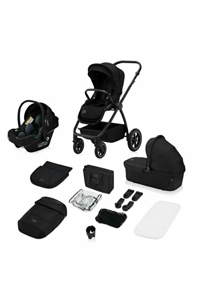 Lİonelo 4in1 stroller Meril, XL, ADAC+Isofix shell, up to 22kg, Black