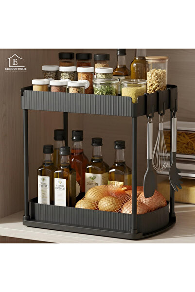Elindor ® Organizator cu 2 niveluri, recipient de depozitare multifuncțional ...