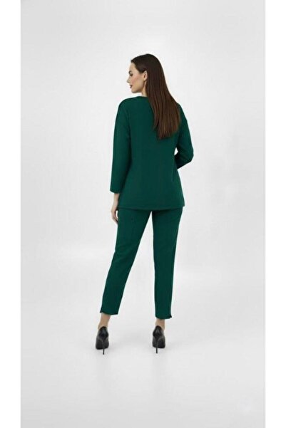 Koza Butik Дамски спортен екип с розови детайли и ръкави Truvakar в големи размери 8223-26