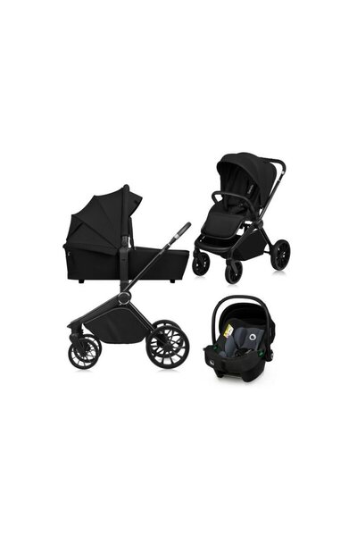 Lİonelo 3in1 Stroller Mika Plus, aluminum, ADAC shell, up to 22kg, Black