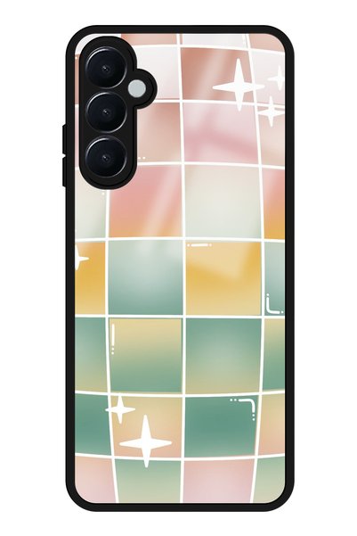 WANNA PROTECT Samsung Galaxy S23 Fe Camera Protected Premium Colorful Checker...