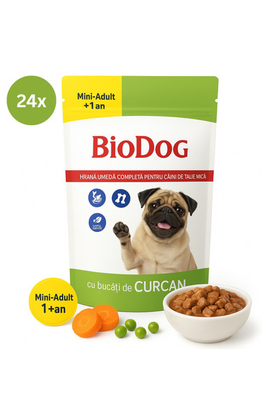 Biodog 24x Plic Hrană Umedă Pentru Căței Adulți