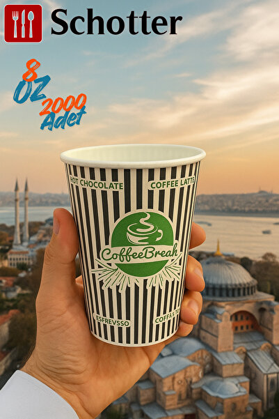 Schotter Karton Bardak 8 Oz 1 Koli (2000 Adet) – Mutfakta ve Etkinliklerde Ge...