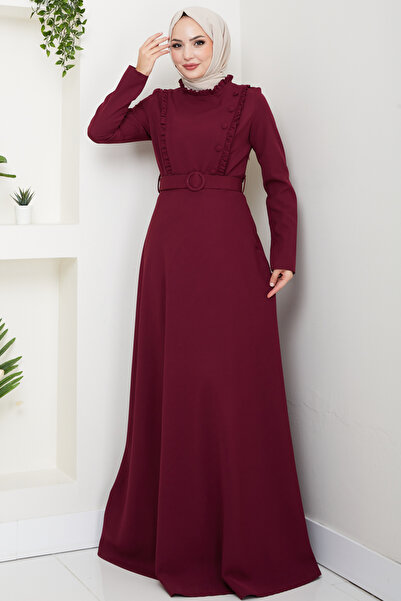 Feiza Collection Tesettür Elbise - Bordo