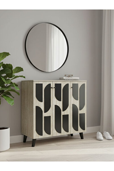 Bec4 Large Malaysian shoe cabinet with a modern geometric design