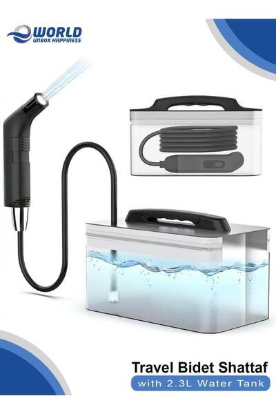Eworld بيديه محمول - شطاف سفر قابل لإعادة الشحن، خزان سعة 2.3 لتر، سرعتان، خر...