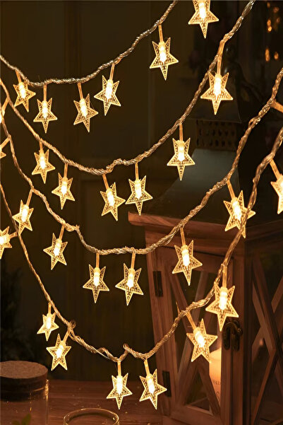 Tor Store 60 Ledli Yıldız Tasarımlı Fişli Uzatmalı Dekoratif Süsleme İçin Led...