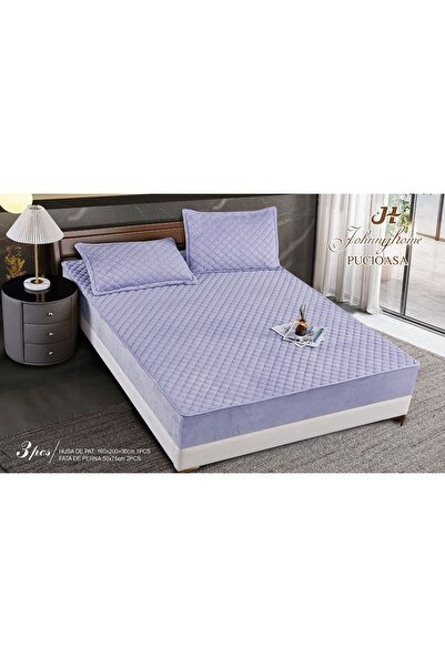 Inovius Husa matlasata tip topper din catifea, 160x200cm+2 fete de perna 50x70cm JJJ5029