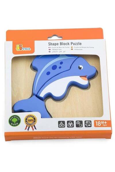 Viga Wooden Shape Block Puzzle - Fish