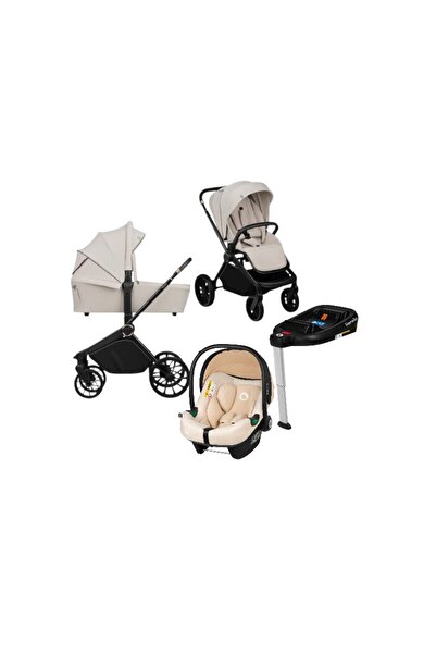 Lİonelo Stroller 4in1 Mika Plus, Beige ADAC+Isofix, 3D, up to 22kg, Beige