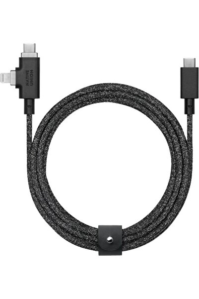 Native Union Belt Cable Duo Pro 240W – 8ft Reinforced Braided 2-in-1 Lightning & USB-C (Cosmos)