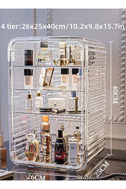 Generic Large Capacity Cosmetic Storage Box Acrylic Cosmetic Storage Rack with Adjustable Height Shelves