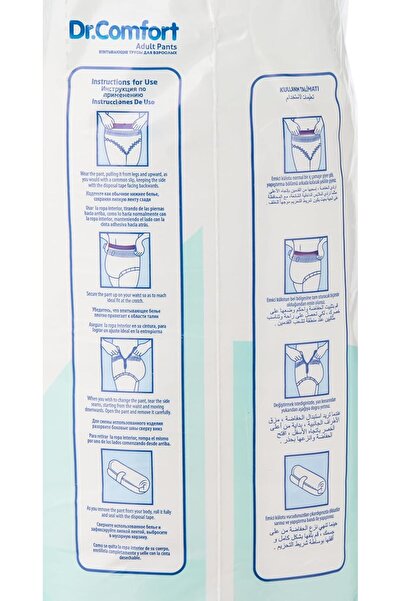 Com Dr. Comfort Adult Pull-Up Diapers, 10 Pieces, Large