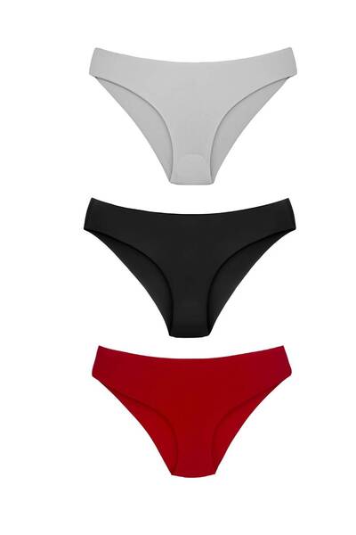 Berrak Likralı 3 Lü LAZER KESİM Slip Külot