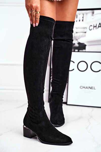 BOTO Women's over the knee high boots - black suede can't stop 37