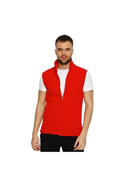 baki collection Men's vest, Baki Collection, polar texture, Red, 2XL