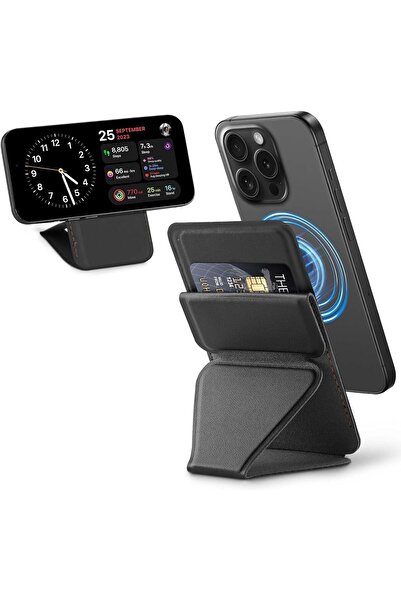 TERRIFI حامل محفظة مغناطيسي من الجلد لحمل بطاقتين من ماج سيف لأجهزة iPhone وA...