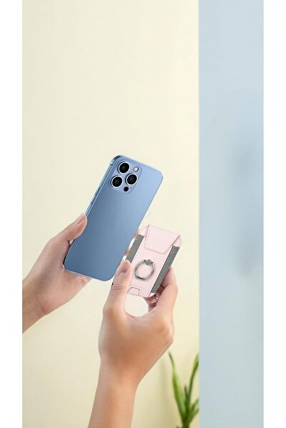 Generic Magnetic Leather Wallet with Card Holder & Ring for iPhone 15/14/13/12 Series – Light Pink