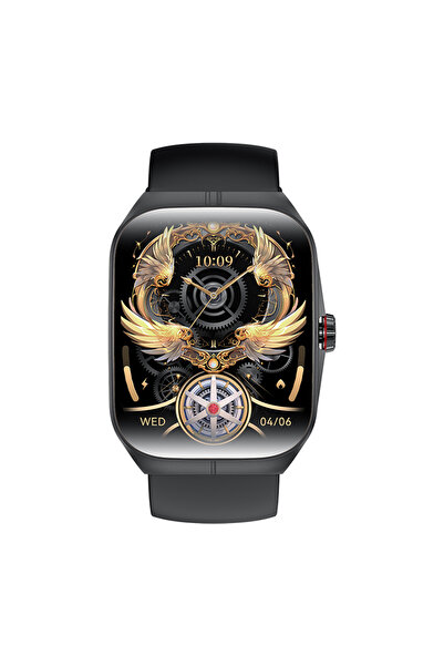 Ixiu ® HK80 Smartwatch - Unisex, AMOLED 1.95", Health Monitoring, NFC, Bluetooth, Black