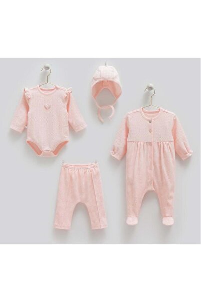 Caramell 100% Cotton Tiny Lace Bodysuit Set of 4 56-62 cm 1-3 Months Pink Crml.Pmb.Zk1912