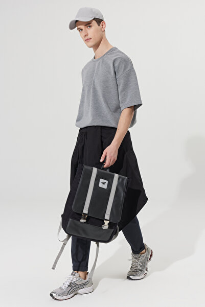 AC&Co / Altınyıldız Classics Men's Gray Melange Oversize Loose Cut Crew Neck Sweatshirt T-Shirt