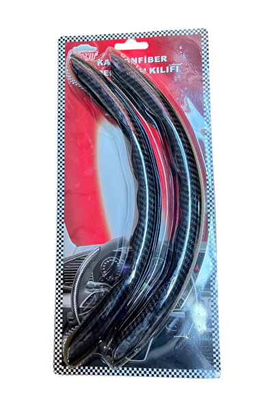 Autokit Karbon Fiber Direksiyon Kılıfı Siyah-Gri Parçalı Direksiyon Koruyucu Kılıf