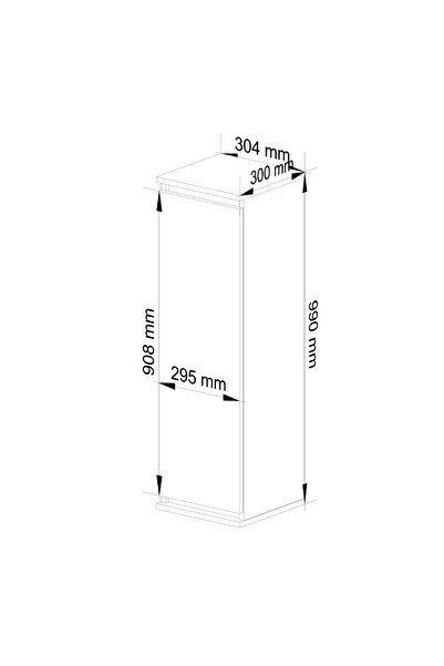 SERSIMO Wall-mounted cabinet, with door and 3 internal shelves, 16 mm chipboard, 30x30x99 cm, sonoma oak