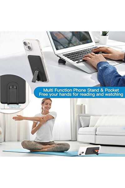 Generic Azoni Mobile Phone Card Holder – Ultra-thin Stick-on Silicone Wallet, Black